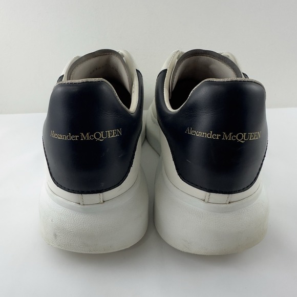 Alexander‎ McQueen Oversized Sneakers Men's White Leather Black Heel Size 43 - Picture 3 of 11